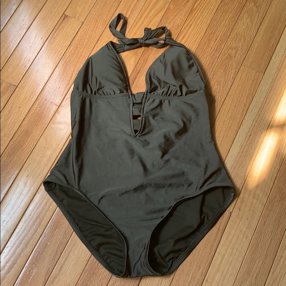 Mossimo Olive Halter Swimsuit